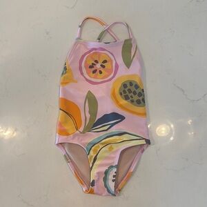Tea Collection Pink and Yellow Citrus One Piece Swimsuit